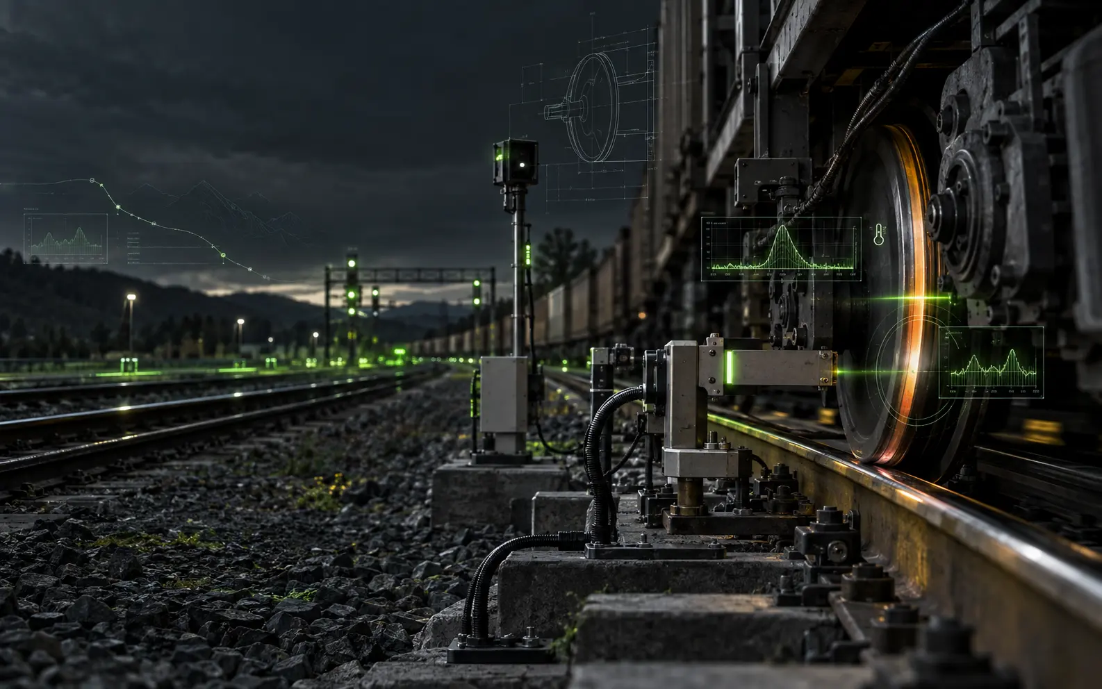 Railway trackside instrumentation and wheel monitoring equipment
