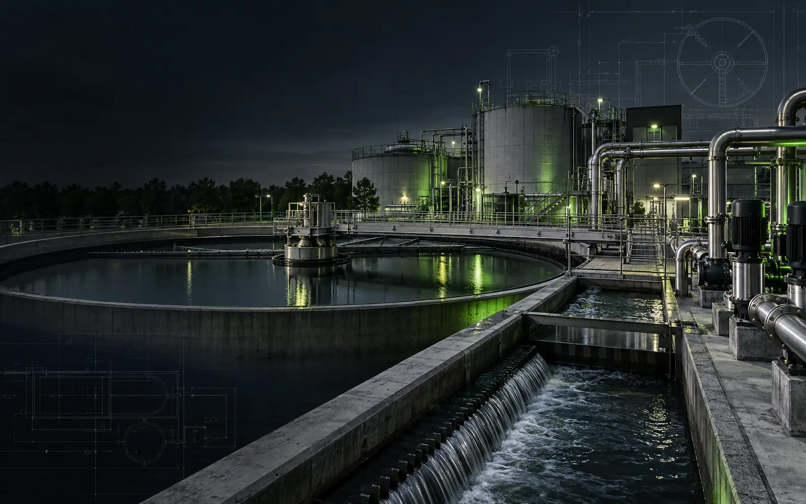 Modern ETP and STP wastewater treatment plant